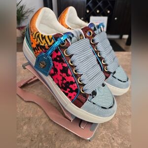 Kurt Geiger LondonSouthbank Tag patchwork lace-up sneakers.  Size 36 - US  6